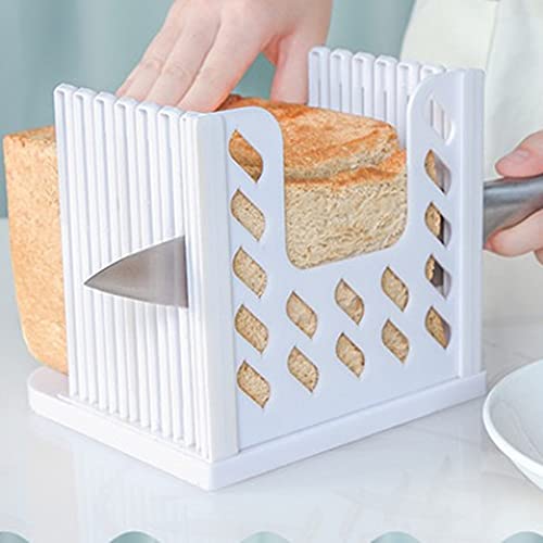Caredy Brotschneider, Brotschneider, Brotschneider, Brotschneidemaschine, verstellbare Toast-Schneideführung, 4 Größen von Brotscheiben mit Krümeltablett für zu Hause von Caredy