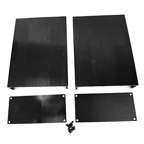 Caredy Aluminium Elektronische Projektbox DIY Schwarz Aluminium Gehäuse Gehäuse Gebürstet Schwarz Oxid Split Typ Aluminium Kühlgehäuse oder Verstärker GPS(200mm) von Caredy