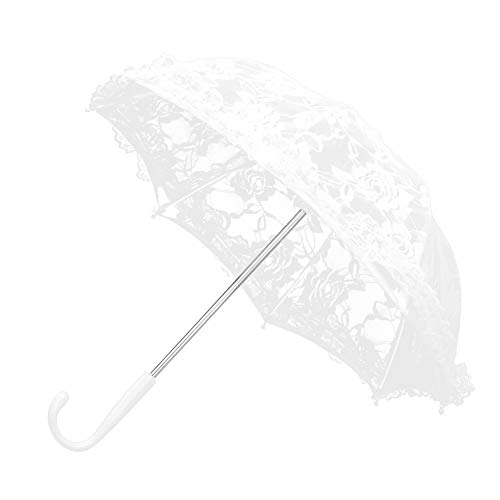 Caredy Spitzen-Regenschirm, Handwerk, Blumen, Vintage, Hochzeit, Regenschirm, Hochzeitsdekoration, Zubehör, Zubehör, weißer Regenschirm (51241) von Caredy