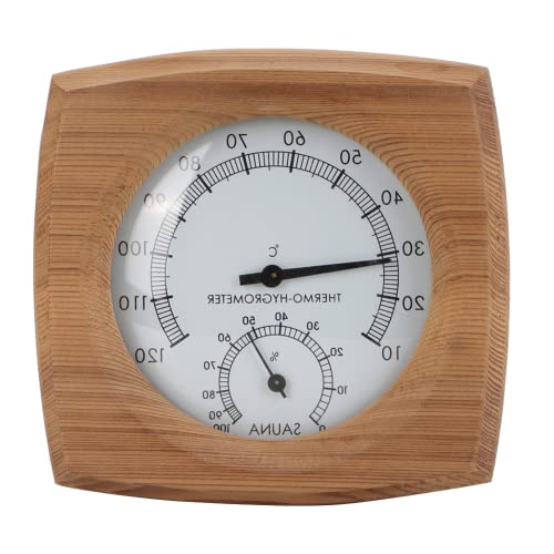 Caredy Thermometer/Hygrometer, 2-in-1-Sauna aus Holz Thermo-Hygrometer Thermometer Hygrometer Dampfbadzubehör für die Sauna von Caredy