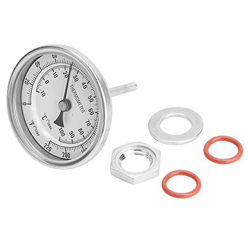 Caredy Zeigerthermometer, 1/2"MNPT 0~220F Schweißfreies Bimetall-Thermometer-Kit Kesselthermometer für Kessel, Suppentöpfe, Fermenter usw von Caredy