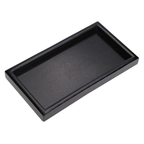 Hölzerne Serviertabletts, Super Kunststoff große schwarze Holz Rechteck Tablett neu definiert für alle Anlässe(25 * 18 * 2cm) von Caredy