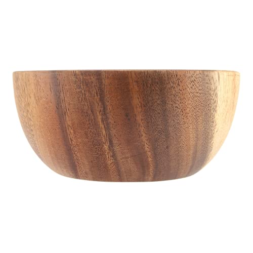 Holzschüssel, Holzschale, handgemachte solide Akazienholz Salatschüssel, hölzerne runde Schüssel Küchenutensilien für Salat Suppe Reis Obst(16 * 7 cm) von Caredy