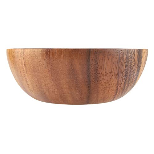 Holzschüssel, Holzschale, handgemachte solide Akazienholz Salatschüssel, hölzerne runde Schüssel Küchenutensilien für Salat Suppe Reis Obst(20 * 7 cm) von Caredy