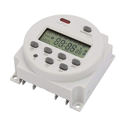 LCD-Anzeige 1s ~ 168h Mechanischer Zeitschaltuhr, wöchentliches manuelles/automatisches Zeitschaltrelais, für Lichter DIY für Elektrogeräte Haushalt(5V DC) von Caredy