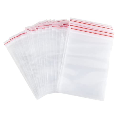 Carehabi 100 Stück Wiederverschließbare Durchsichtige Plastikbeutel – Beutel mit Reißverschluss | Kekstüten | Schmuckverpackungen | Lebensmittelbeutel | Kleine Ziplock-Beutel (8 x 12 cm) von Carehabi