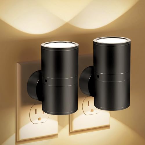 Nachtlicht Steckdose Oberen und Unteren Beleuchtung Ultrahelles , 2 Stück Dimmbares Nachtlampe Warmweißes LED Nachtlicht 0-100LM Einstellbare Helligkeit für Schlafzimmer, Küche, Flur, 3000K-4500K von Carehabi