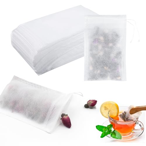 200 Stück Teefilter Papier,Losen Tee Filterbeutel 7 * 9CM Teefilterbeutel zum Selbstbefüllen mit Kordel für Tee, Blumentee, Kaffee, Gewürze usw. (7 * 9CM) von Carehabi