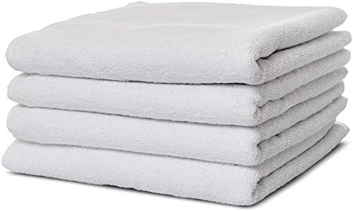 Carenesse 4er Handtücher Set Basic 50 x 100 cm weiß I Premium Hotelqualität 100% dichte Baumwolle Öko-Tex 100 I Handtuch Set griffig & glatt I Frottee Handtücher fusselfrei/saugstark/weich von Carenesse