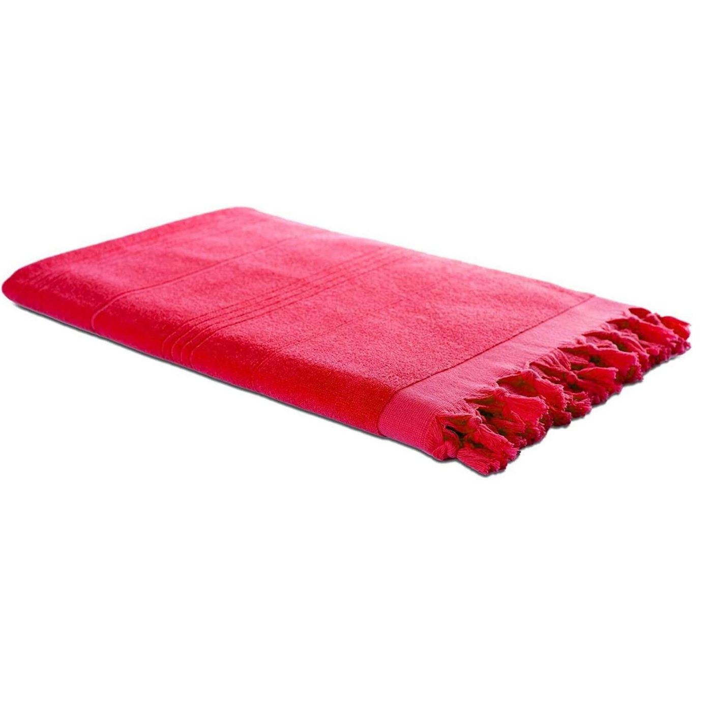 Carenesse Badetuch 2in1 Hamamtuch 90x190 cm rot Saunahandtuch Strandtuch Badetuch, 100% Baumwolle, Zweiseitiges Hamam Handtuch Pestemal Fouta Yogatuch Campingtuch von Carenesse