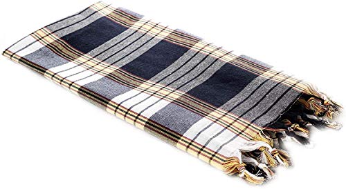 Carenesse Hamamtuch Classic 80 x 170 cm I Hamam Handtuch 100% Baumwolle I Saugfähiges & schnell trocknendes Pestemal/Fouta schwarz kariert I Hamam Strandtuch/Saunahandtuch mit kleinem Packmaß von Carenesse