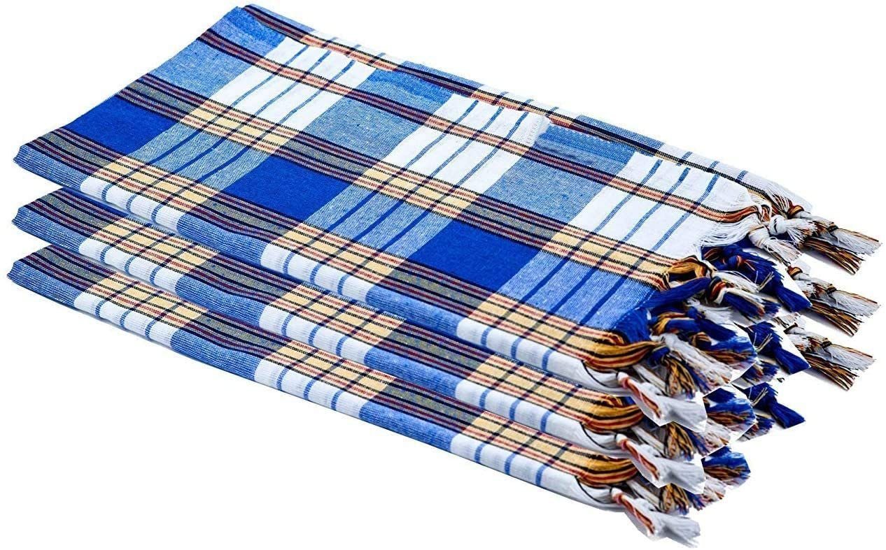 Carenesse Hamamtücher 3x Classic blau 80x170 cm Pestemal Fouta Strandtuch Saunatuch towel, 100% Baumwolle (3-St), 100% Baumwolle saugfähig & schnelltrocknende beach towel Backpacker von Carenesse