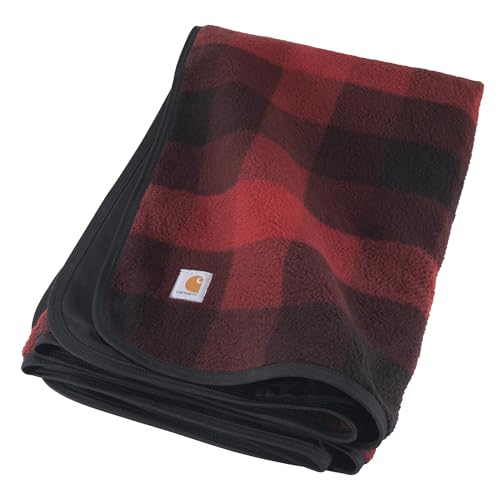 Carhartt Firm Duck Sherpa-Futter Überwurfdecke, wendbare Haustierdecke, Hubbard Plaid von Carhartt