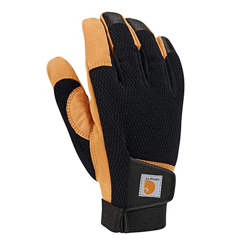 Carhartt Herren Kunstleder, hohe Fingerfertigkeit, berührungsempfindlich, sichere Manschette Handschuhe für kaltes Wetter, Schwarze Gerste, Medium von Carhartt