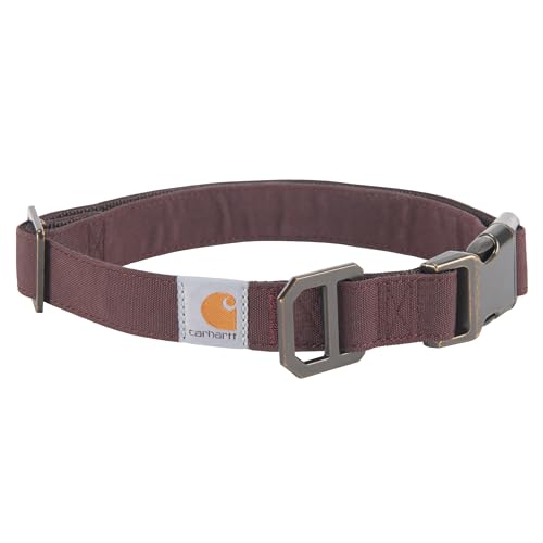 Carhartt Nylon Duck Hundehalsband, voll verstellbar, langlebig, 2-lagig, Cordura-Nylon-Canvas-Halsbänder für Hunde, tiefes Weinrot, groß von Carhartt