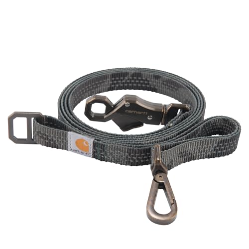 Carhartt Strapazierfähige Nylon-Gurtband-Leine für Hunde, reflektierende Nähte für Sichtbarkeit, Tarnmuster, Größe S von Carhartt