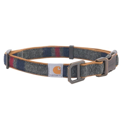 Carhartt Hundehalsband, Nylon, vollständig verstellbar, langlebig, 2-lagig, Cordura-Nylon, Canvas-Halsbänder für Hunde, Decke gestreift, Größe M von Carhartt