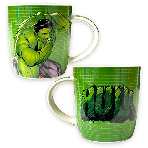 Caribou Living Marvel Hulk Bruce Banner Grüne Porzellantassen Tassen Tassen 380 ml für heiße Getränke Tee Kaffee heiße Schokolade – 2 Tassen von Caribou Living