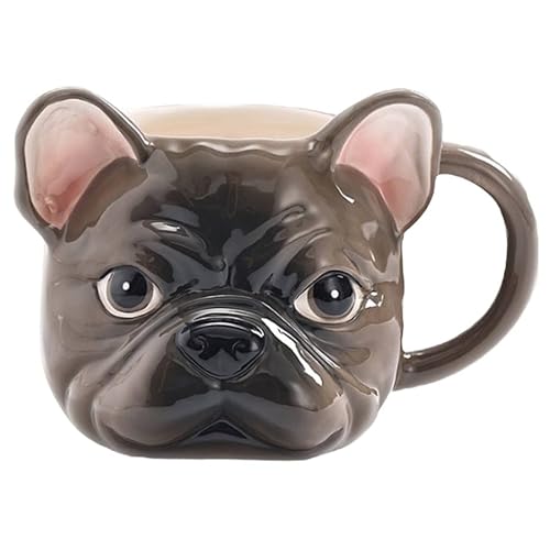 Caribou Living Tasse mit französischer Bulldogge, 3D-Hundeform, für heiße Getränke, Tee, Kaffee, heiße Schokolade von Caribou Living