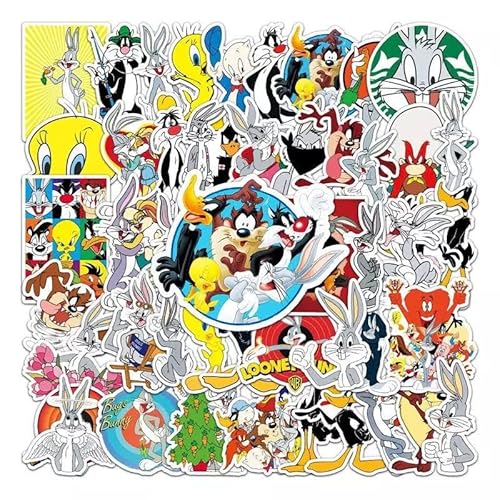 Looney Tunes Vinyl-Aufkleber für Laptops, Handys, Konsolen, Wände, Gepäck, Bücher, 50 Stück von Caribou Living