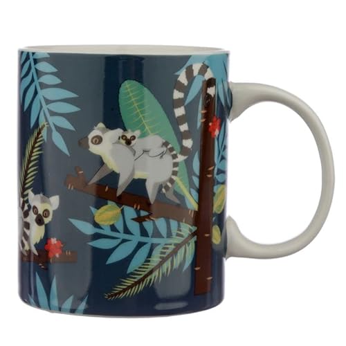 Tasse mit Ringschwanz, Lemur-Design, für heiße Getränke, Kaffee, Tee, heiße Schokolade von Caribou Living