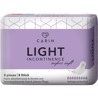 CARIN Inkontinenz-Einlage "Carin Light Incontinence" Packung, 4er Packung (32 Einlagen), 32 Stk. tlg. 4er Packung (32 Einlagen), Kein Verrutschen durch Spezialfixierung von Carin