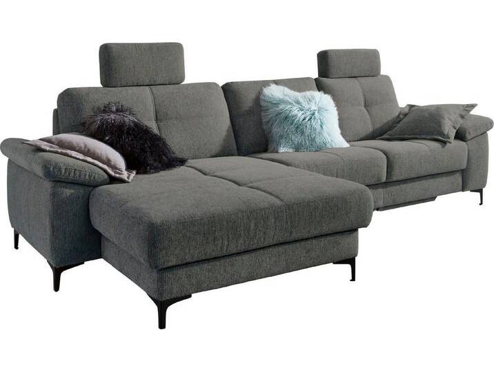 3C Carina Ecksofa Burnaby bequem und modern, OTTOs Choice, L-Form, 2 Kopfstützen, grau, mit Bettfunktion-mit motorischer Relaxfunktion in der Ottomane von Carina-Polstermöbel