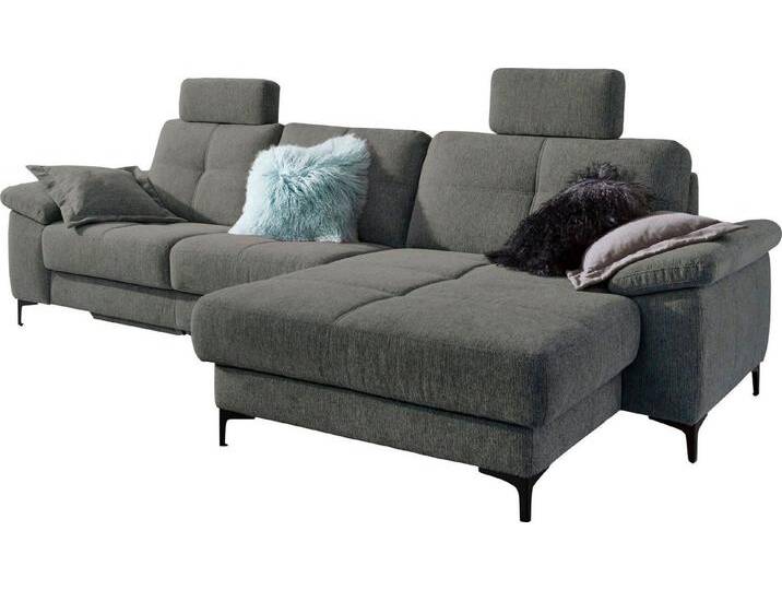3C Carina Ecksofa Burnaby bequem und modern, OTTOs Choice, L-Form, 2 Kopfstützen, grau, mit Bettfunktion-mit motorischer Relaxfunktion in der Ottomane von Carina-Polstermöbel