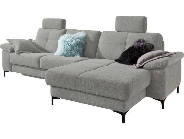 3C Carina Ecksofa Burnaby bequem und modern, OTTOs Choice, L-Form, 2 Kopfstützen, grau, mit Bettfunktion-mit motorischer Relaxfunktion in der Ottomane von Carina-Polstermöbel