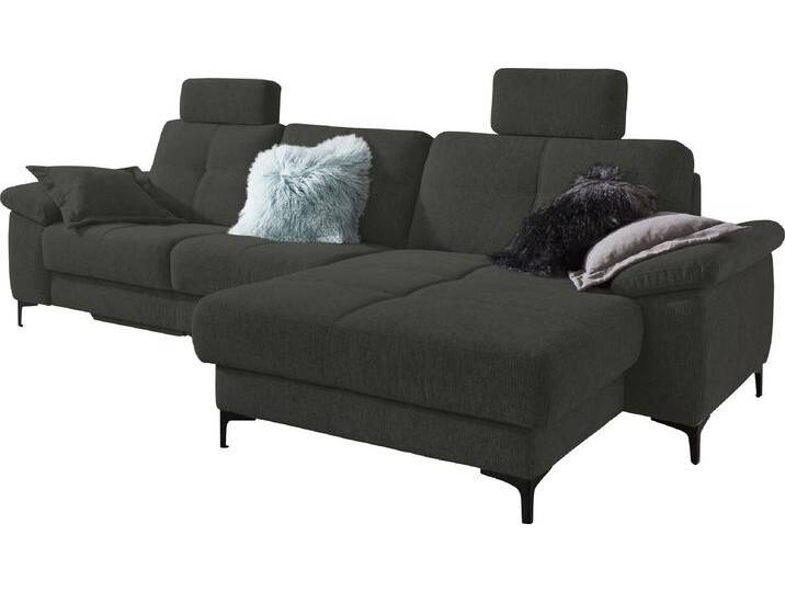 Ecksofa 3C CARINA Burnaby bequem und modern, OTTOs Choice, L-Form , grau (graphit), B:296cm H:87cm T:162cm, Sofas, 2 Kopfstützen, optional mit Schlaf- und motorischer Relaxfunktion von Carina-Polstermöbel