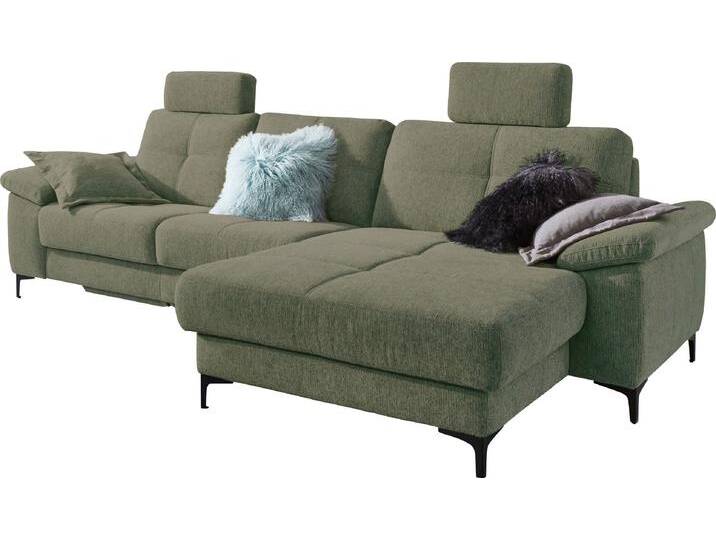 Ecksofa 3C CARINA Burnaby bequem und modern, OTTOs Choice, L-Form , grün (oliv), B:296cm H:87cm T:162cm, Sofas, 2 Kopfstützen, optional mit Schlaf- und motorischer Relaxfunktion von Carina-Polstermöbel