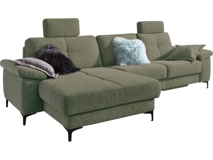 Ecksofa 3C CARINA Burnaby bequem und modern, OTTOs Choice, L-Form , grün (oliv), B:296cm H:87cm T:162cm, Sofas, 2 Kopfstützen, optional mit Schlaf- und motorischer Relaxfunktion von Carina-Polstermöbel