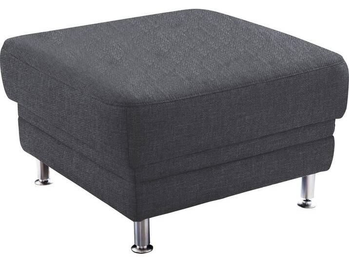 Polsterhocker 3C CARINA Korfu , grau, B:73cm H:48cm T:73cm, Chenille Easy care (100% Polyester), Struktur (100% Polyester), Hocker, passend zur Korfu -Serie, Easy Care-Stoff: Reinigung mit Wasser von Carina-Polstermöbel