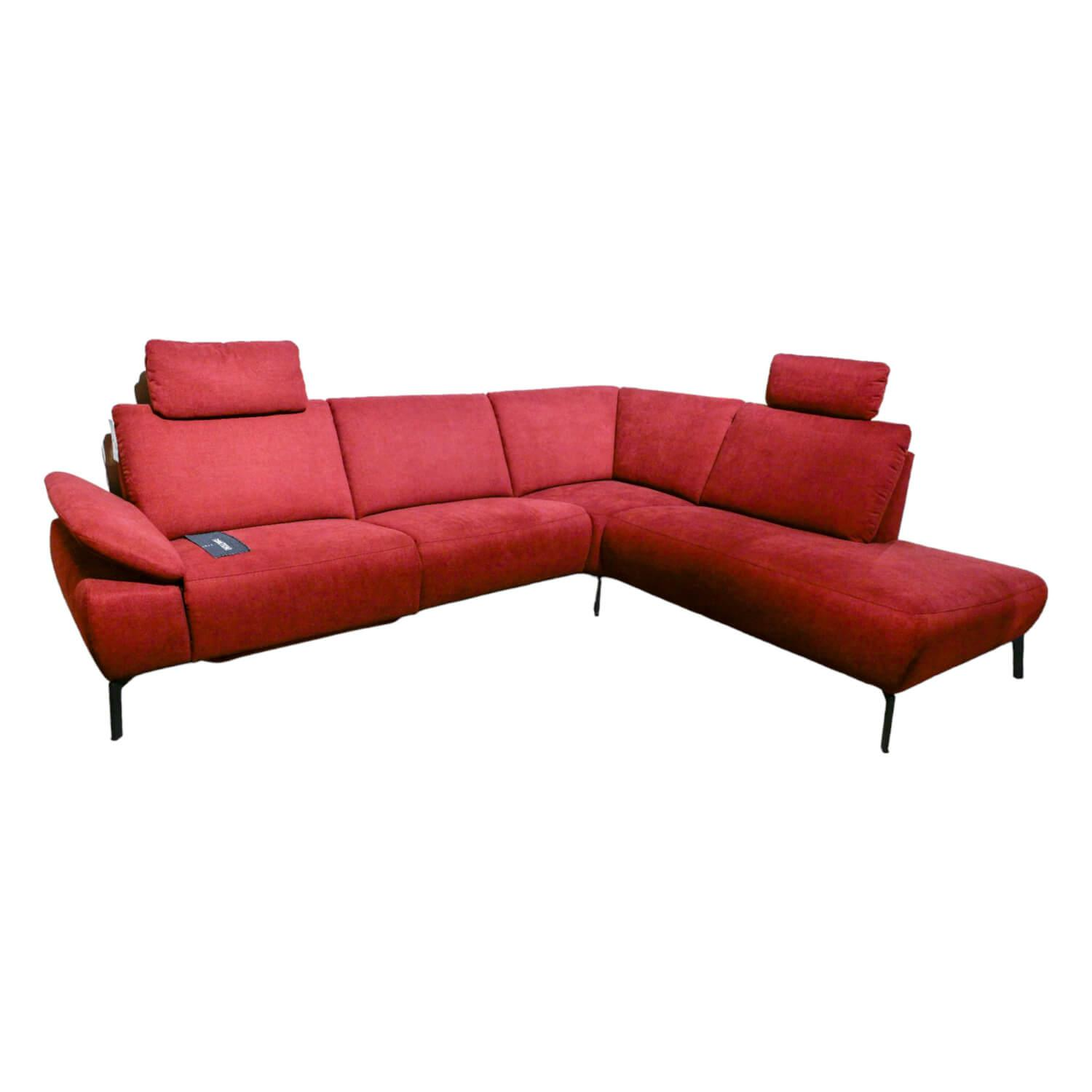 Ecksofa Ella 484034 250 Stoff Roxbury Bordeaux Rot Metallfuß 284 Schwarz Matt Mi... von Carina