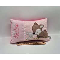 Geburtskissen, Namenskissen, Kissen Personalisiert, Geschenk Zur Geburt, Mit Namen, Kind, Baby Kissen, Reh Hase Geburtskissen, Namenskissen, Kissen Personalisiert, Geschenk Zur Geburt, Mit Namen, Kind, Baby Kissen, Reh Hase von CarinasBastelkiste