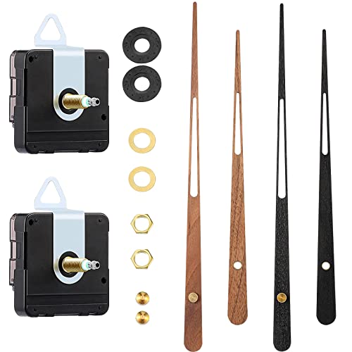 Carkio 2 Pieces High Torque Long Shaft Clock Movement Mechanism with 24 Inch Clock Long Spade Wooden Clock Hands Replacement Kit Battery Operated for DIY Wall Repair Parts Replacement von Carkio