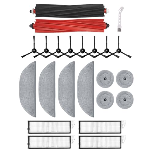 Carkio 23 Pack Accessories Set Compatible With Roborock Max/MaxV Ultra Robot Vacuum Cleaner, 1 Pair Roller Brush 8 Side Brush 4 Filters 4 Flat Mop Pads 4 Circle Mop Pads 1 Cleaning Brush Carkio 23 Pack Accessories Set Compatible With Roborock Max/MaxV Ultra Robot Vacuum Cleaner, 1 Pair Roller Brush 8 Side Brush 4 Filters 4 Flat Mop Pads 4 Circle Mop Pads 1 Cleaning Brush von Carkio