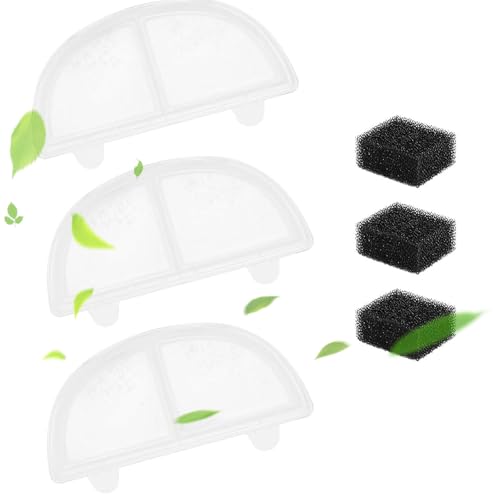Carkio 3 Pack Cat Water Fountain Filter Replacement Compatible with WF20/CF20 Wireless Pumps Cat Water Fountain Dog Water Dispenser (3 Filters + 3 Sponges) von Carkio