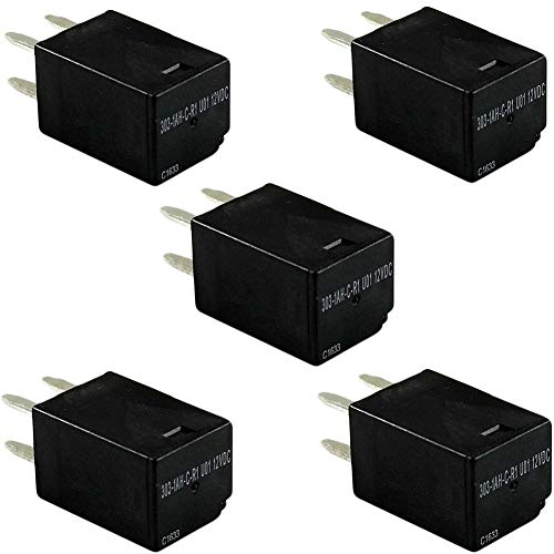 Carkio 303-1AH-C-R1 U01 Kfz-Leistungsrelais, 4-polig, DC12 V, 20 A, Ersatz Ultra-Mikro-Relais, Teile (5 Stück) von Carkio
