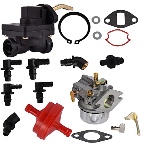 Carkio 52-559-03-S Fuel Oil Pump Kit and 52-053-09 Carburetor Kit, Replace 5255901 5255901-S 5255902 5255903-S 52-053-09 52-053-18 52-053-28, for KT17 KT19 M18 M20 MV16 MV18 MV20 Engines Tractor Mower von Carkio