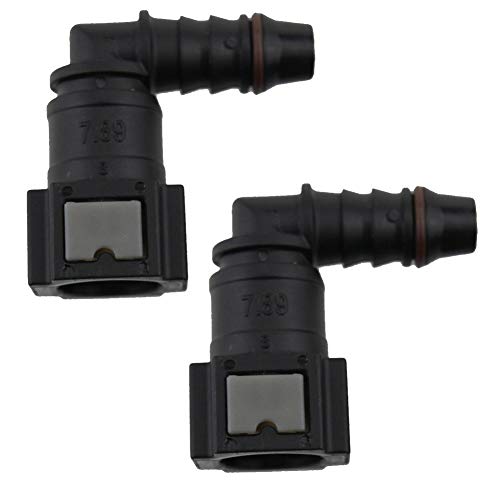 Carkio 7,89 mm SAE 8 mm ID8 Bogen 90 Grad Nylon Kraftstoffleitung Schnellkupplung Schlauchersatz weiblich (2 Stück) von Carkio