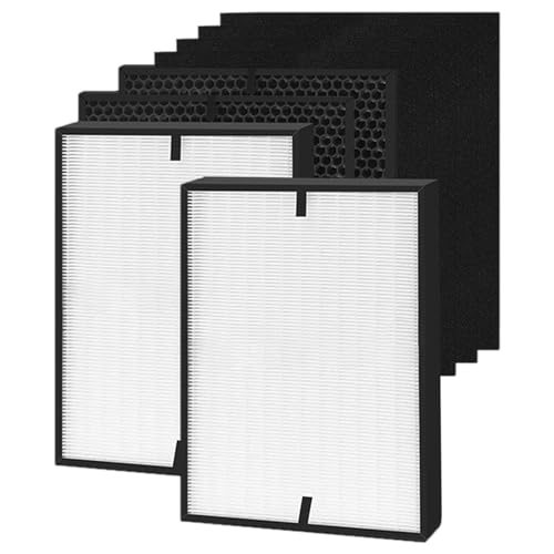 Carkio 8 Pack AD3000 HEPA Replacement Filters Compatible with Air-Doctor 3000 and AD3000 Air Purifier, 2 H13 True HEPA, 2 Activated Carbn and 4 Extra Carbn Pre-filters(2+2+4） von Carkio
