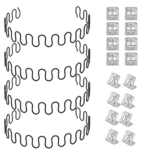 Carkio Ersatz-Federn für Sofa, 4 Stück, 31in (78.74 cm) Feder mit 16 Stück S-Clips, 4,0 Draht-Durchmesser, Reparatur-Set für Sofa in Möbel, Innendekoration, Auto oder Anderen Anwendungen von Carkio