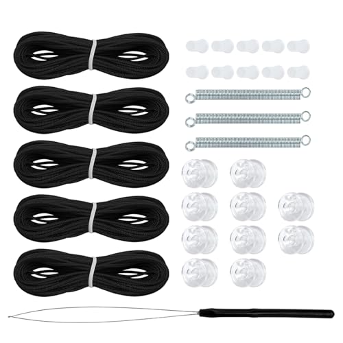 Carkio RV Pleated Shade Repair Kit, RV Blinds Repair Kit for Camper Window for Camper Replacement Blinds Pleated Shade Hold Downs Spool Restringing(Black) von Carkio