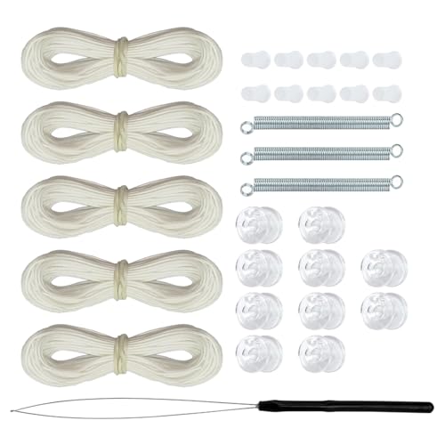 Carkio RV Pleated Shade Repair Kit, RV Blinds Repair Kit for Camper Window for Camper Replacement Blinds Pleated Shade Hold Downs Spool Restringing(White) von Carkio