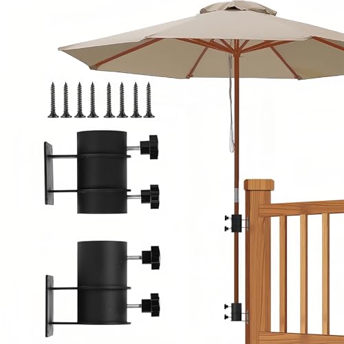 Carkio Schirmständer für Terrassenschirm, Schirm-Clip, Halterung für Deckgeländer, Montage an Deck, Balkon oder Terrasse im Freien (flache Montage) von Carkio
