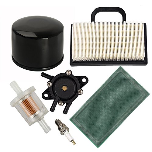 OxoxO 698754 499486 Luftfilter mit 273638 Pre Filter 493629 Kraftstofffilter 795890 Ölfilter 808656 Benzinpumpe und Zündkerze für Briggs & Stratton Motoren von Carkio