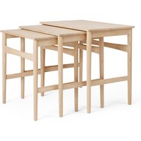 Carl Hansen - CH004 Nesting Tables, Eiche weiß geölt (3er-Set) von Carl Hansen