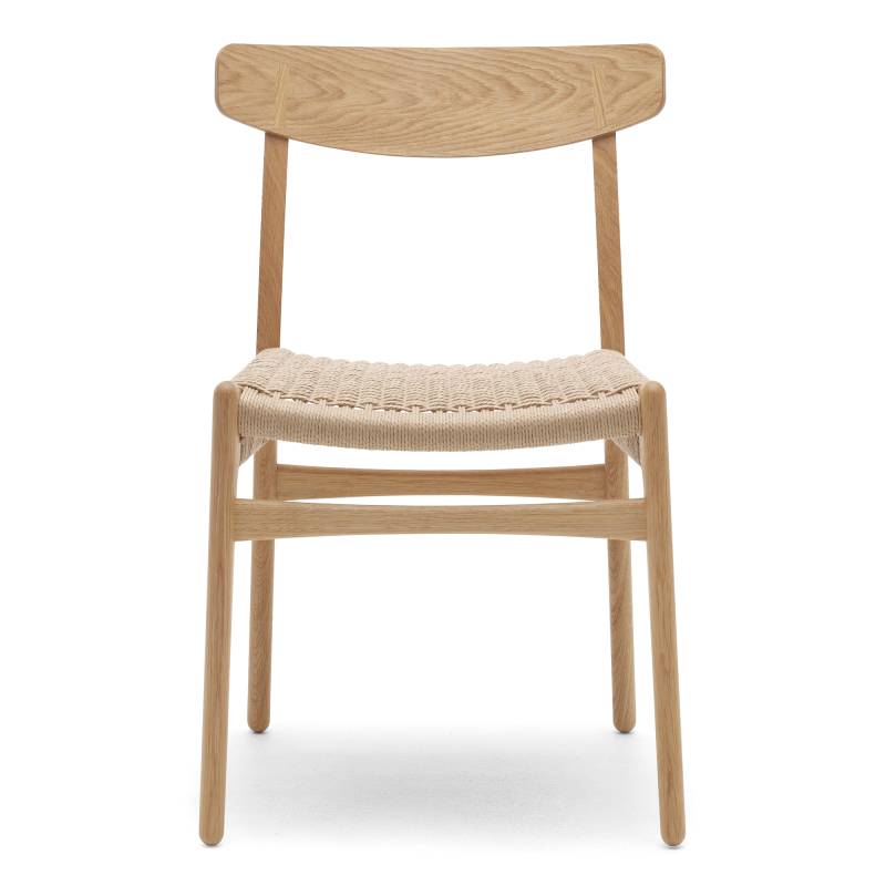 Carl Hansen - CH23 Chair Gestell Eiche - Eiche geölt/Geflecht Papiergarn natur/BxTxH 50,3x50x3x78,5cm/Rückenlehne Eichenfurnier von Carl Hansen