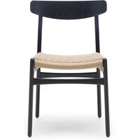 Carl Hansen - CH23 Chair Stuhl, Eiche schwarz lackiert / Naturgeflecht von Carl Hansen